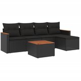  The Living Store Vrtna sedežna garnitura 6-delna z blazinami črna poli ratan - Vrtna Sedežna Garniture, (21452702) | Shoptok.si