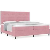  Okvir za krevet s madracem Ružičasta 200x200 cm Baršun | shoptok.hr