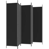 Sobna pregrada s 5 panela crna 250x200 cm od tkanine | Eponuda.ba