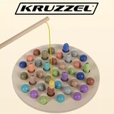 Kruzzel drvena magnetska igra pecanja s 9 ribica, štapom i kuglicama | shoptok.hr
