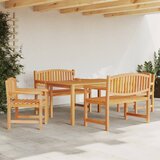  3-dijelni vrtni blagovaonski set od masivne tikovine Smeđa | shoptok.hr