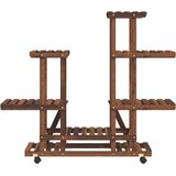  Stalak za cvijeće s kotačima 95x25x101 cm od masivne jelovine | shoptok.hr