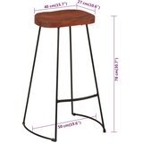  Barski stolci Gavin 2 kom 50 x 40 x 78 od masivnog drva manga | shoptok.hr