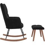  Stolica za ljuljanje s osloncem za noge crna baršunasta | shoptok.hr