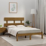 The Living Store Posteljni okvir medeno rjav iz trdnega lesa 200x200 cm - Posteljni Okvir, (21526775) | Shoptok.si
