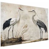  Plakat - Birds from an Old Engraving - vintage-style illustration of a heron and a crane 90x60 Bez okvira | shoptok.hr