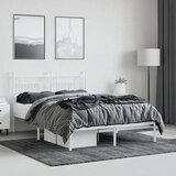 vidaXL Metalni okvir za krevet s uzglavljem bijeli 150x200 cm | shoptok.hr