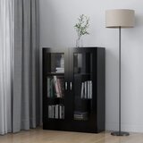 vidaXL Vitrina črna 82,5x30,5x115 cm iverna plošča Cene