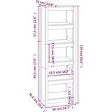 Ormarić za knjige boja meda 50x35x154 cm od masivne borovine | shoptok.hr