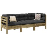 vidaXL 3-dijelni set vrtnih sofa s jastucima od impregnirane borovine Cijene