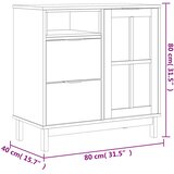  Komoda sa staklenim vratima FLAM 80x40x80 cm masivna borovina | shoptok.hr