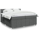 vidaXL Box spring postelja z vzmetnico temno siva 200x200 cm blago | Shoptok.si