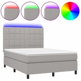  box spring s madracem LED svjetlosivi 140x190 cm tkanina | shoptok.hr