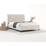 Maison de Rêve Krem tapecirani bračni krevet s prostorom za odlaganje s podnicom 160x200 cm Shell – | shoptok.hr