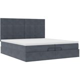 vidaXL Otomanski posteljni okvir z vzmetnicami siv 200x200cm žamet | Shoptok.si