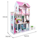  Kućica za lutke Wood na 3 kata (124 cm) + dodaci - roza | Shoptok.si
