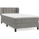 vidaXL Box spring postelja z vzmetnico svetlo siva 100x200 cm žamet, (20898938) Cene