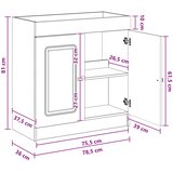 Ormarić ispod umivaonika Crna 78,5 x 37,5 x 81 cm | shoptok.hr