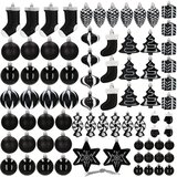  Set božićnih kuglica – 77 komada, crne | shoptok.hr