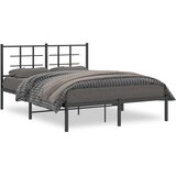 Metalni okvir za krevet s uzglavljem crni 140x200 cm | shoptok.hr