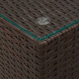 vidaXL bočni stolić sa staklenom površinom smeđi 35x35x52 cm poliratan | shoptok.hr
