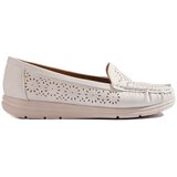 Shelvt Women's openwork moccasins white | Shoptok.si
