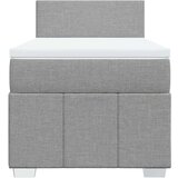 vidaXL Box spring postelja z vzmetnico svetlo siva 80x200 cm blago | Shoptok.si