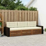  Set vanjskih sofa s jastukom 3 pcs Prirodna i krem Poliester | Eponuda.com