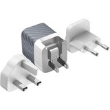 Energizer Omrežni polnilec GaN 3.0 4A USB in USB-C 38W večvtičnica EU / Združeno kraljestvo / ZDA, Blanc / Gris, (5000007948) Cene