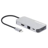Manhattan Docking station 130615 8in1 USB-C - HDMI/3xUSB/CR/LAN/PD 100W | ePonuda.com