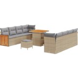  11-dijelni vrtni set sofe s jastučićima bež poli ratan | shoptok.hr