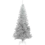 vidaXL Božično drevo med 300 LED z stojalom srebrna 240 cm PET | Shoptok.si