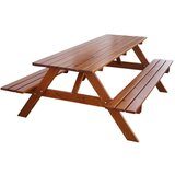 Rojaplast Tamno smeđi vrtni blagovaonski set od masivnog drveta za 4 osobe Piknic – | shoptok.hr