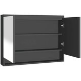 vidaXL Kopalniška omarica z ogledalom 80x15x60 cm MDF antracitna | Shoptok.si