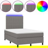  Krevet box spring s madracem LED tamnosivi 120 x 200 cm tkanina | shoptok.hr