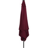 vidaXL Kvadratni vrtni senčnik z LED lučmi 295x245 cm Bordeaux rdeča u