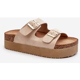 Kesi Women's Platform Slippers with Buckles Beige Lolpey | shoptok.hr