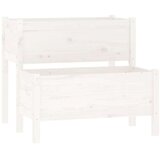 vidaXL Visoka greda bela 84,5x84x75 cm trdna borovina | Shoptok.si