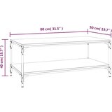  Stolić za kavu boja hrasta 80 x 50 x 40 cm konstruirano drvo | shoptok.hr