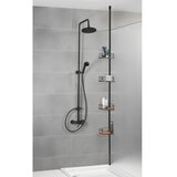 Wenko Črn kopalniški kotni regal s 4 policami Bamboo | Shoptok.si