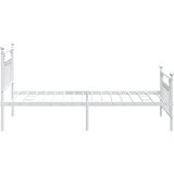  Metalni okvir kreveta uzglavlje i podnožje bijeli 107x203 cm | shoptok.hr