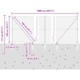 vidaXL Heksoidna ograja Siva 1.2x10 m Jeklo, Ograjni stebri s konico 7 kos Ø32 mm 140 cm Cinkano jeklo | Shoptok.si