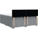 vidaXL Box spring postelja z vzmetnico svetlo siva 200x200 cm blago | Shoptok.si