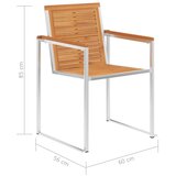  Vrtne stolice 8 kom masivno bagremovo drvo i nehrđajući čelik | shoptok.hr