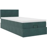 vidaXL Otomanski posteljni okvir z vzmetnico zelen 80x200 cm žamet, (21609639) | Shoptok.si