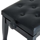  Klavirska stolica podesiva jastuk od umjetne kože za klavir i klavijature 64x35x45-55 cm crna | shoptok.hr