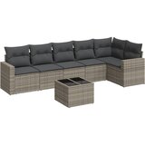Maison Chic Seti vrtnega pohištva - Vrtna garnitura - Vrtni pohištvo set 7-delna z blazinami siv poli ratan, (21802020) | Shoptok.si