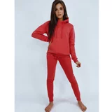 DStreet BASIC women's sweatshirt with a hood, bright red BY1078
