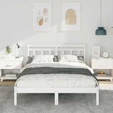  Krevetna konstrukcija Bijelo 140 x 190 cm Čvrsto borovo drvo | shoptok.hr