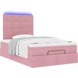 vidaXL Otomanski posteljni okvir z vzmetnicami roza 120x200cm žamet, (21610280) | Shoptok.si